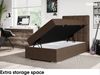 MEBLINI Boxspringbett LUKAS 80x200 cm mit Bettkasten - H3/Braun Webstoff Gepolstert Einzelbett mit Topper & Bonellfederkern-Matratze - 80x200 Rechts Bild 5