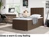 MEBLINI Boxspringbett LUKAS 80x200 cm mit Bettkasten - H3/Braun Webstoff Gepolstert Einzelbett mit Topper & Bonellfederkern-Matratze - 80x200 Rechts Bild 4