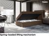 MEBLINI Boxspringbett LUKAS 80x200 cm mit Bettkasten - H3/Braun Webstoff Gepolstert Einzelbett mit Topper & Bonellfederkern-Matratze - 80x200 Rechts Bild 3