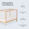 Ehrenkind® Babybett PUR 120x60 aus Buchenholz | Natur | Kinderbett 9-Fach höhenverstellbar mit entnehmbaren Stangen | Baby Bett Bild 3