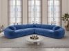 Samtstoff Ecksofa Solmare L Form - Samtstoff - dunkelblau Bild 2