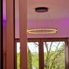 s.luce Atom Ring LED-Hängelampe Dimmbar Schwarzchrom Ø 100cm Bild 5