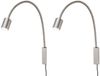 2er SET LED Wand Leselampen & Bettlampen mit Kabel und Stecker, Breite 6cm Bild 2