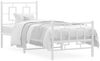 vidaXL Bettgestell mit Kopf- und Fußteil Metall Weiß 80x200 cm 374299 Bild 2