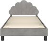 vidaXL Kinderbettgestell mit Kopfteil Hellgrau 90 x 190 cm Samt 42011155 Bild 5