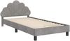 vidaXL Kinderbettgestell mit Kopfteil Hellgrau 90 x 190 cm Samt 42011155 Bild 4