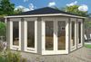 Alpholz 5-Eck Gartenhaus Maja Gartenhaus aus Holz in Pinie Holzhaus mit 70 mm Wandstärke Blockbohlenhaus mit Montagematerial Bild 2