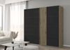 Schwebetürenschrank >Mosbach< in Glas basalt / Eiche Artisan - 226x210x62 (BxHxT) Bild 2