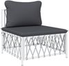 vidaXL 5-tlg. Garten-Lounge-Set mit Kissen Weiß Stahl 3186850 Bild 5