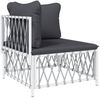 vidaXL 5-tlg. Garten-Lounge-Set mit Kissen Weiß Stahl 3186850 Bild 4
