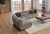 KAWOLA Modulsofa LAYLA Ecksofa 4 Module 2 Armlehnkissen Velvet taupe 74 x 213 x 305 cm Bild 4