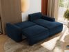 L-förmiges Ecksofa mit Armlehnen, Schlaffunktion und losen Kissen - BELLUNO - rechts - Dunkelblau Velours Bild 4