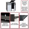 1er Mülltonnenverkleidung HWC-J82, Mülltonnenbox, erweiterbar, Metall 32kg, anthrazit ~ Marmor-Optik dunkel Bild 2