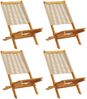 vidaXL Gartenstühle 4 Stk. Klappbar Beige Massivholz Akazie 3214634 Bild 2