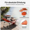 Casaria® 2er Set Sonnenliege Klappbar Wetterfest Gartenliege Mit Dach Seitentasche Tragegriff bis 150kg 190cm Aluminium 2 Personen Liegestuhl Orange Bild 4