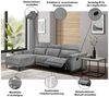 OTTO home Ecksofa LUND, L-Form, 261cm, man. o. elektr. Relaxfunktion (mit USB-A), und Kopfteilverstellung Bild 3