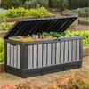 Keter Gartenbox Kentwood, 190 Liter, Holzoptik Stormgrey, Deckel bis 260 kg belastbar, abschließbar, wetterfest, UV-resistent, wartungsfrei Bild 4