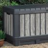 Keter Gartenbox Kentwood, 190 Liter, Holzoptik Stormgrey, Deckel bis 260 kg belastbar, abschließbar, wetterfest, UV-resistent, wartungsfrei Bild 2