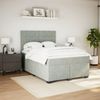 vidaXL Boxspringbett mit Matratze Hellgrau 140x200 cm Samt 3293230 Bild 5
