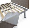 Dmora Doppelbett Opale, Kopfteilset aus Kunstleder mit orthopädischem Untergestell und Volant, 100 % Made in Italy, inklusive Matratze, 120 x 190 cm, taubengrau Bild 5