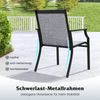 2er Set Gartenstühle mit Atmungsaktiver Sitzfläche & Metallrahmen bis 150 kg Belastbar Grau Bild 5