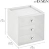 Organizer stapelbare Aufbewahrungsbox mit 3 Schubladen mDesign transparent/weiß Bild 2
