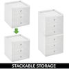 Organizer stapelbare Aufbewahrungsbox mit 3 Schubladen mDesign transparent/weiß Bild 4