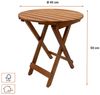 Spetebo Klapptisch Eukalyptus Gartentisch rund - 50 x 45 cm (Packung, 1-St, einzelner Klapptisch), Gartentisch Beistelltisch Klapptisch Eukalyptus Bild 2