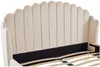 Vente-unique - SAGALI Bett SamtStoff Beige - B 203 cm x H 126 cm x L 158 cm Bild 5