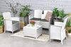 Dmora Loungeset für draußen Asiak, Outdoor-Lounge mit Couchtisch, Terrassenset mit Kissen, Gartenkomposition mit Sofa und Sesseln, Made in Italy, Weiß Bild 2