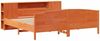 vidaXL Massivholzbett mit Regal ohne Matratze Wachsbraun 200x200 cm 3323055 Bild 3