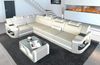 Mini Ecksofa Padua L Form aus Leder - Ledermix - beige-weiß - Links Bild 2