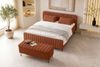 Boxspringbett Aurelio Hocker - Boucle-Stoff - terracotta - 140x200 cm Bild 5