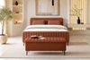 Boxspringbett Aurelio Hocker - Boucle-Stoff - terracotta - 140x200 cm Bild 3
