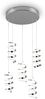 Cluster LED Pendelleuchte LAOLA in 3 Stufen dimmbar Silber Chrom, Ø 45cm Bild 2