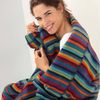 CAWÖ Wohndecke, 150x200cm - Lifestyle Kiss, Streifen, Fleece Mehrfarbig 150x200cm Bild 2