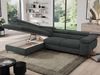 Mks Möbel 'Pedro L-Form' Ecksofa mit Schlaffunktion, verstellbaren Kopfstützen & Bettkasten, Dunkelgrau, Stoff, mit Topper, links Bild 4