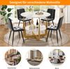 5-teiliges Esszimmer-Set mit rundem Esstisch Ø80 cm & 4 Samtstühlen – Essgruppe mit Marmormuster Tischplatte & Metallgestell Bild 4