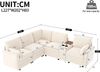 Ecksofa Chenille mit Konsole, USB-Anschluss & Stauraum, 227x202x83 cm, Beige Bild 4