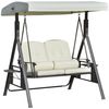 Outsunny Hollywoodschaukel mit Sonnendach, Kissen, 2-Sitzer, Bettfunktion, Gartenschaukel, 1 tlg, Schaukel, für Garten, Balkon, Beige Bild 4
