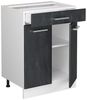 Küchenunterschrank R-Line Schwarz Beton 60 cm ohne Arbeitsplatte Vicco Bild 3