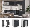 Küchenunterschrank R-Line Schwarz Beton 60 cm ohne Arbeitsplatte Vicco Bild 2