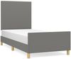 vidaXL Polsterbett mit hohem Kopfteil Stoff Dunkelgrau 90x190 cm Bild 2