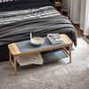 SoBuy HFSR01-N Schuhbank, Massivholz, Lackiert, Helle Eiche, 110 x 44 x 37 cm Bild 4