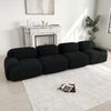 Flieks Modulares Cord Sofa 4-Sitzer, Cloud Sofa rahmenlos, bodennah mit tiefer Sitzfläche, weich & bequem, rutschfest, Schwarz Bild 2