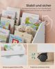 Songmics Bücherregal für Kinder, mit 3 Regalebenen und Aufbewahrungsbox auf Rollen, MDF Wolkenweiß, 29,5 x 62,5 x 70 cm Bild 5