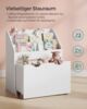 Songmics Bücherregal für Kinder, mit 3 Regalebenen und Aufbewahrungsbox auf Rollen, MDF Wolkenweiß, 29,5 x 62,5 x 70 cm Bild 4