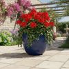 Keramik Blumentopf Eggpot Royal Blau Ø 38cm - Frostfest Pflanzkübel Glasiert Rund Bild 5