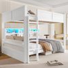 Flieks Etagenbett, Kinderbett 160x200cm mit LED-Beleuchtung, Stauraumregal und Leiter Bild 2