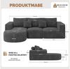 HawthyHome Sofa Cloud-Cord Ecksofa L-form 264x177 cm, 1 Teile, Montagefrei Couch mit zwei Kissen für Wohnzimmer & Schlafzimmer Bild 2